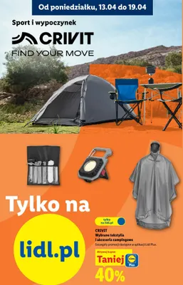 Wybrane tekstylia i akcesoria campingowe -40% promocja w Lidl