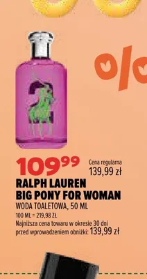 Woda toaletowa Ralph Lauren Big Pony for Woman promocja w Drogerie Natura