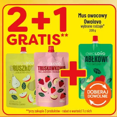 Mus owocowy Owolovo Truskawkowo promocja w POLOmarket