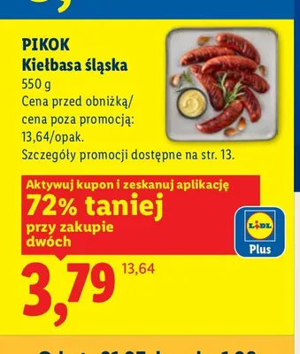 Kiełbasa śląska Pikok promocja w Lidl