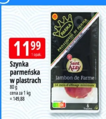 Szynka parmeńska w plastrach Saint Azay promocja w Leclerc