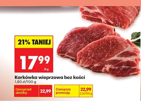 Karkówka wieprzowa bez kości promocja w Biedronka