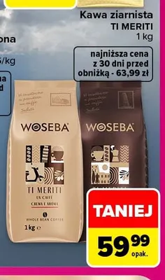Kawa ziarnista Woseba Ti Meriti promocja w Carrefour