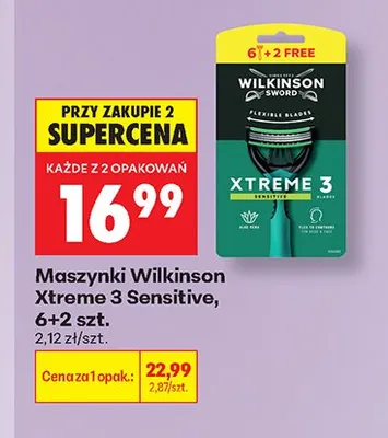 Maszynki do golenia Wilkinson Xtreme 3 Sensitive promocja w Biedronka