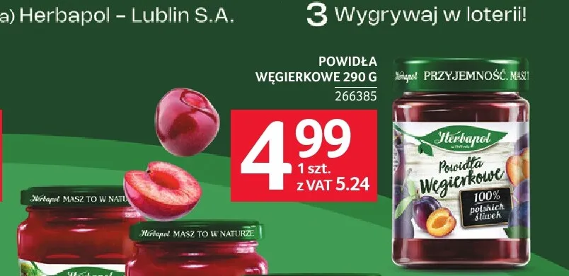 Powidła węgierkowe Herbapol promocja w Selgros