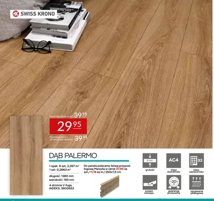 Panele laminowane Dąb Palermo Swiss Krono promocja w Abra Meble