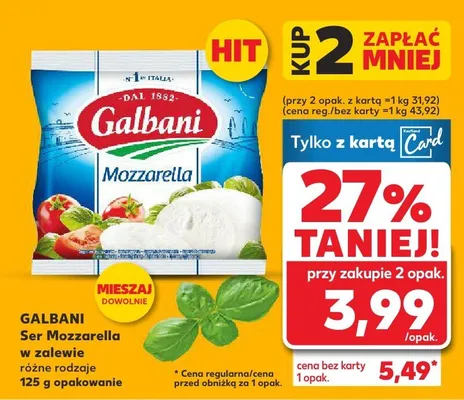 Ser Mozzarella w zalewie różne rodzaje promocja w Kaufland