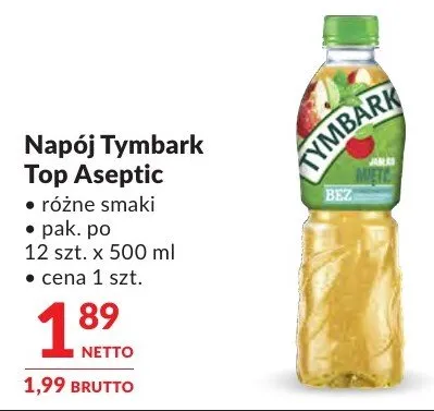 Napój Tymbark Top Aseptic różne smaki promocja w Makro