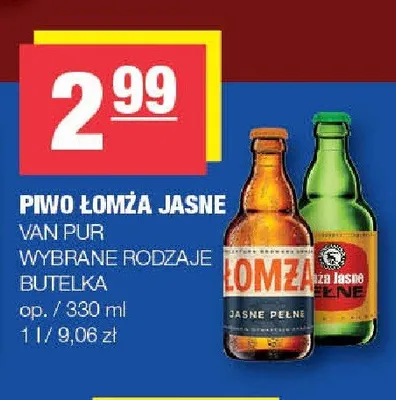 Piwo Łomża Jasne promocja w SPAR