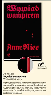 Książka Wywiad z wampirem oprawa miękka, barwione brzegi Anne Rice promocja w Empik