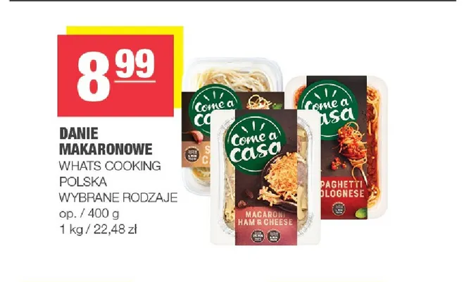 Danie makaronowe Whats Cooking Polska promocja w SPAR