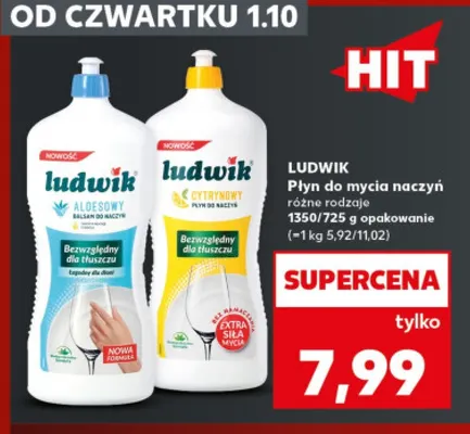 Płyn do mycia naczyń cytrynowy Ludwik promocja w Kaufland