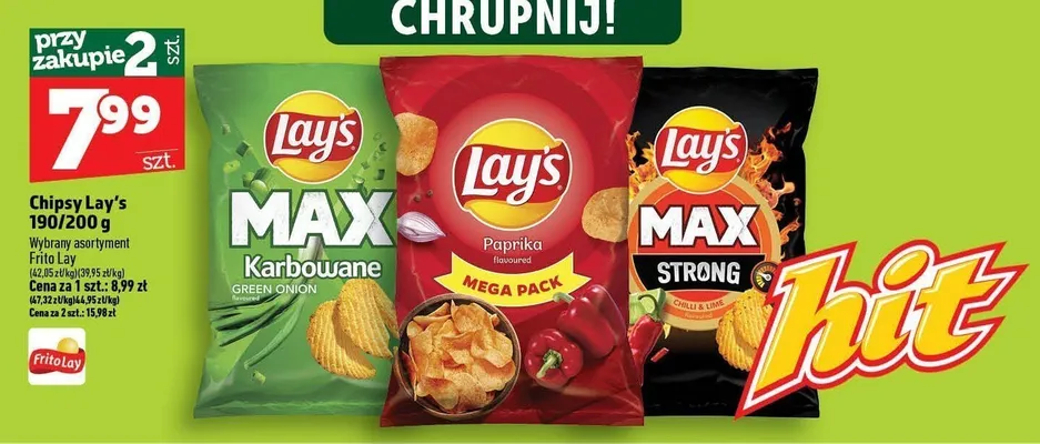 Chipsy Lay's MAX Karbowane Green Onion promocja w TOPAZ