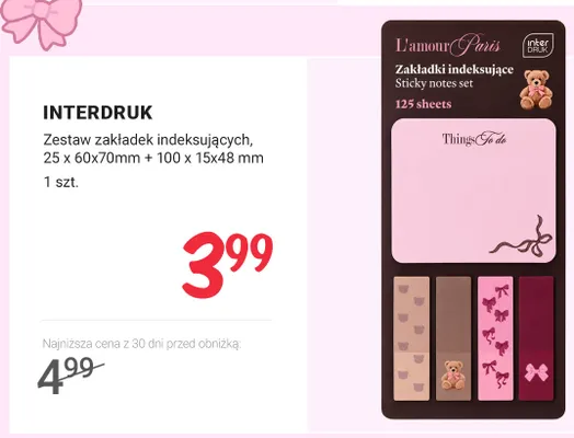 Zestaw zakładek indeksujących Interdruk promocja w Rossmann