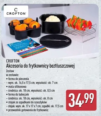 Zestaw akcesoriów do frytkownicy beztłuszczowej Crofton promocja w Aldi