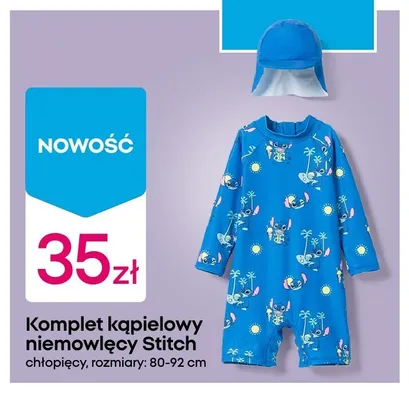 Komplet kąpielowy niemowlęcy Stitch chłopięcy promocja w Pepco