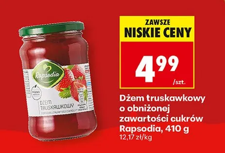 Dżem truskawkowy o obniżonej zawartości cukrów promocja w Biedronka