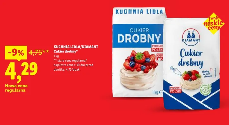 Cukier drobny Diamant promocja w Lidl