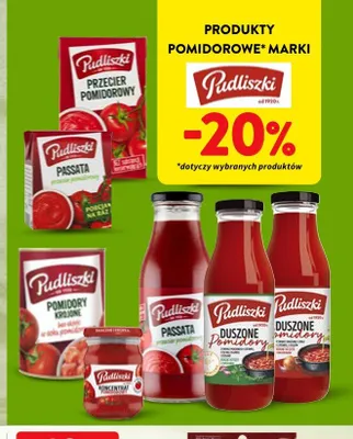 Pomidory krojone bez skórki Pudliszki promocja w Intermarche