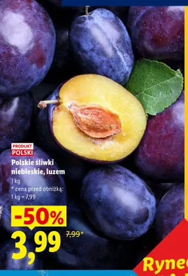 Śliwki niebieskie polskie luzem promocja w Lidl