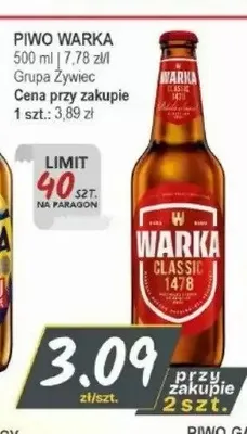 Piwo Warka Classic promocja w Słoneczko