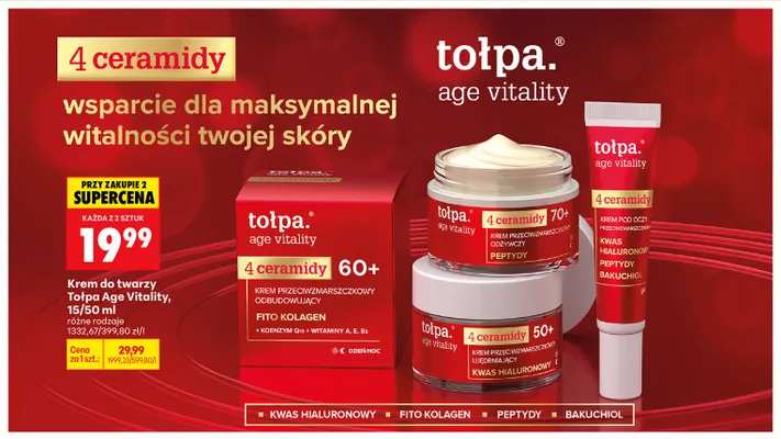 Krem do twarzy Tołpa Age Vitality promocja w Biedronka