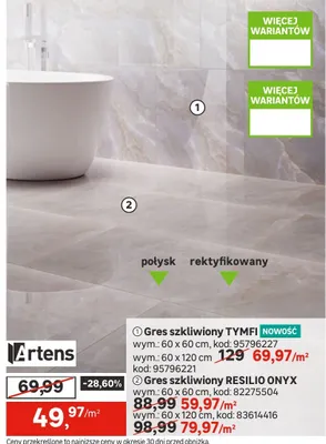 Gres szkliwiony TYMFI promocja w Leroy Merlin