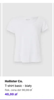 T-shirt basic Hollister Co. biały promocja w Lounge by Zalando