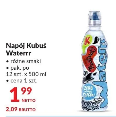 Napój Kubuś Waterrr promocja w Makro