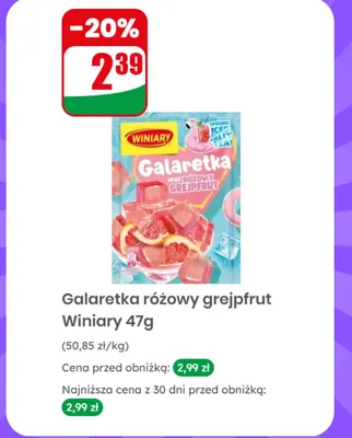 Galaretka różowy grejpfrut promocja w Dino