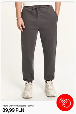 Szare dresowe joggery regular Cropp promocja w Cropp