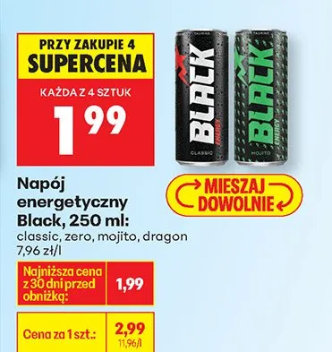 Napój energetyczny Black mojito 250ml promocja w Biedronka