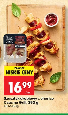 Szaszłyk drobiowy z chorizo Czas na Grill promocja w Biedronka