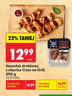 Szaszłyk drobiowy z chorizo Czas na Grill promocja w Biedronka