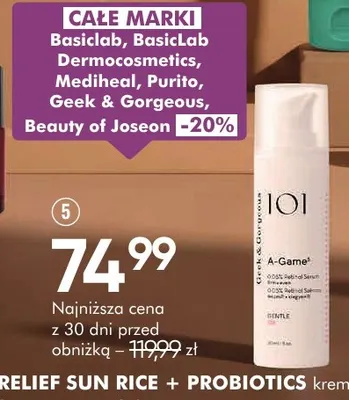 A-Game5 przeciwzmarszczkowe serum z retinalem 0,05% Geek & Gorgeous promocja w Super-Pharm