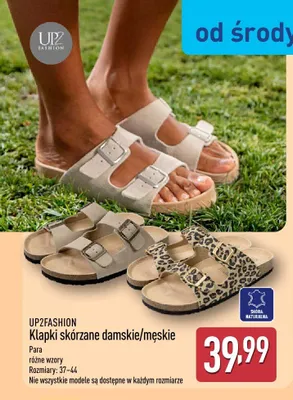 Klapki skórzane damskie UP2FASHION promocja w Aldi