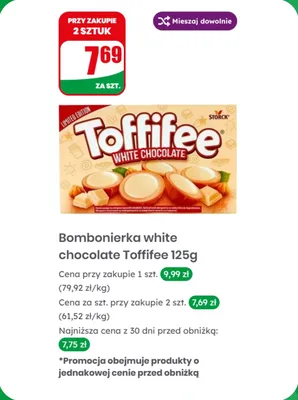 Bombonierka white chocolate 125 g promocja w Dino