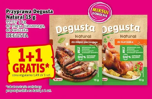 Przyprawa do kurczaka Degusta Natural promocja w Prim Market