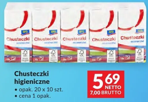 Chusteczki higieniczne ARO promocja w Makro