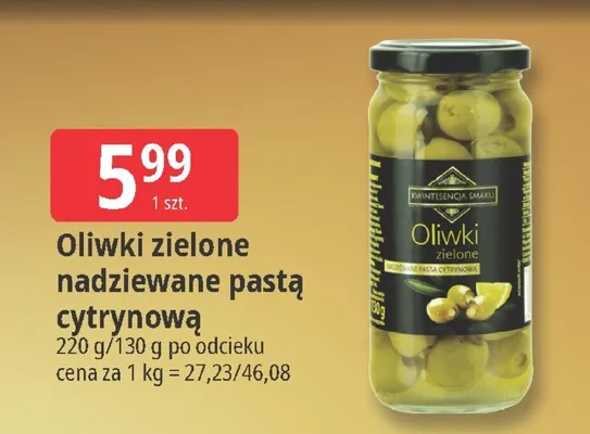 Oliwki zielone nadziewane pastą cytrynową promocja w Leclerc