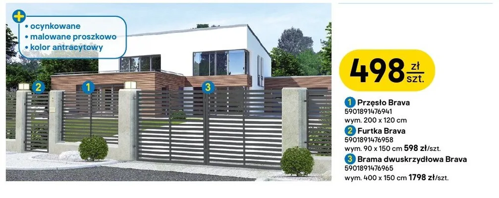Ogrodzenie Brava promocja w Castorama