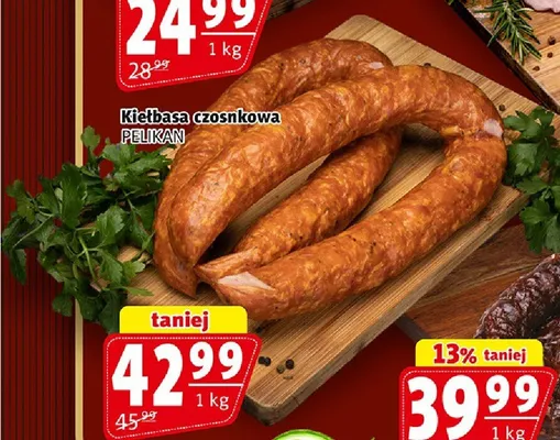 Kiełbasa czosnkowa Pelikan promocja w Prim Market