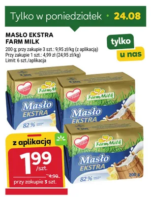 Masło ekstra Farm Milk promocja w Stokrotka