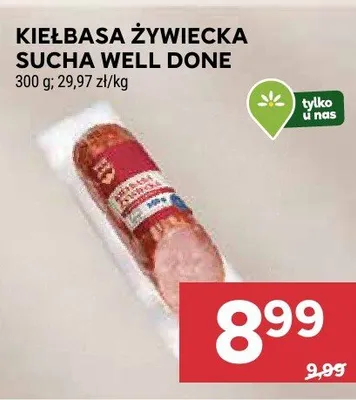 Kiełbasa żywiecka sucha well done promocja w Stokrotka