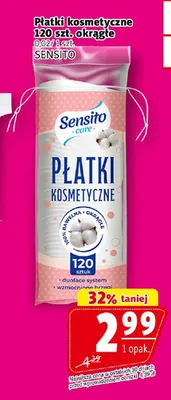 Płatki kosmetyczne okrągłe Sensito Care promocja w Prim Market