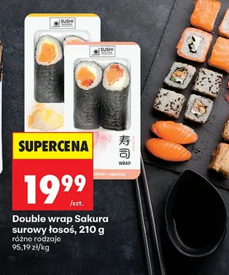 Double wrap Sakura surowy łosoś promocja w Biedronka