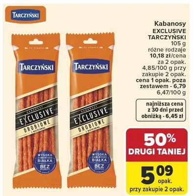 Kabanosy exclusive różne rodzaje promocja w Carrefour