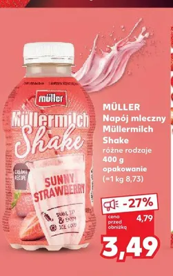 Napój mleczny Müllermilch Shake Müller promocja w Kaufland