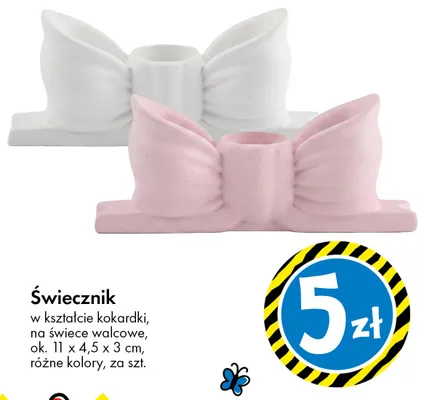 Świecznik w kształcie kokardki promocja w Tedi