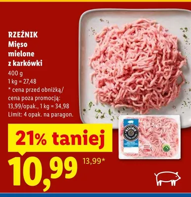 Mięso mielone z karkówki Rzeźnik promocja w Lidl